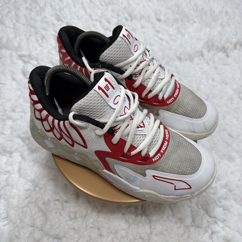 Size 9.5 - PUMA MB.01 Low Team Colors - White High Risk Red 2022-ships Asap